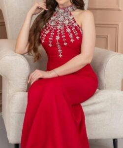 فساتين سهرة لون أحمر فخمة وانيقه
