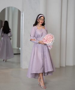 فستان سهرة ب اكمام طويلة فخم وانيق