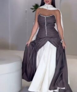 فستان سهرة بدون أكمام روعه