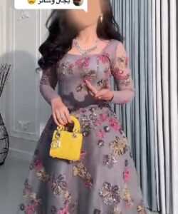 فستان سهرة تل مطرز روعه