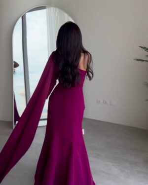 ⁦أجمل فستان سهرة لون فوشيا⁩ - الصورة ⁦5⁩