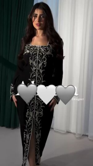 جلابيات سهرة لون اسود روعه