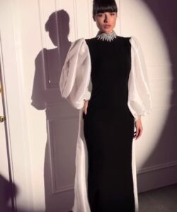 فستان سهرة لون اسود تحفه