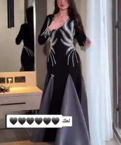 فستان سهرة لون أسود فخم وانيق
