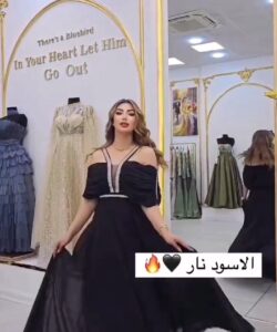 احلى فستان سهرة لون اسود ناعم