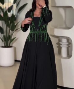 احلى فستان سهرة لون اسود كريب استرتش