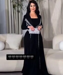 فستان سهرة لون اسود طويل روعه