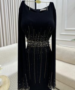 احلى فستان سهرة لون اسود استرتش