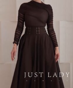 فستان سهرة لون بني تحفه