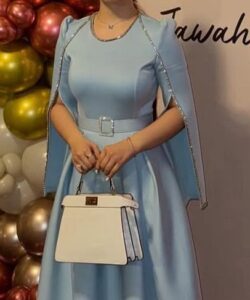 فستان سهرة لون سماوي روعه