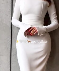 فستان سهرة لون أبيض روعه