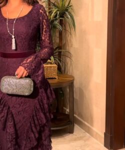 فستان سهرة دانتيل راقي جدا