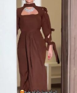 فستان سهرة لون بني روعه