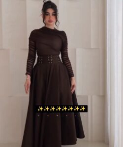 فستان سهرة لون بني روعه