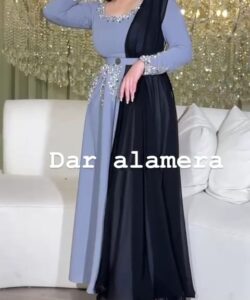 احلى فستان سهرة شيفون جورجيت تطريز يدوي