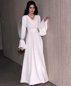 أجمل فستان سهرة لون أبيض