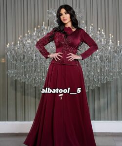 اجمل فساتين سهره لون نبيتى