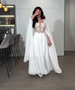 اجمل فساتين سهره لون ابيض