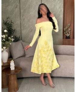 فساتين العيد لون اصفر روعه