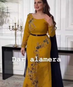 اجمل فساتين سهره لون اصفر