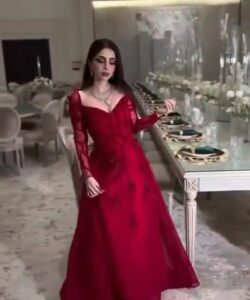 اجمل فساتين سهره لون احمر