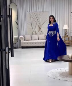 اجمل فساتين سهره لون أزرق