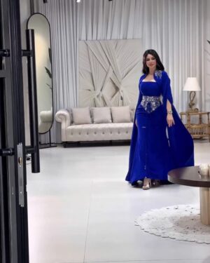 اجمل فساتين سهره لون أزرق