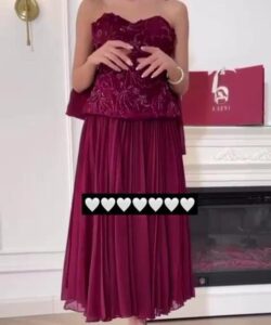 فساتين سهره لون نبيتى