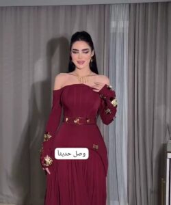 فساتين سهره لون نبيتى