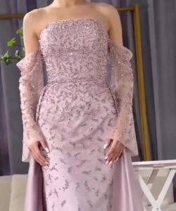 فساتين سهره لون وردي