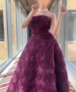 فساتين سهره لون نبيتى