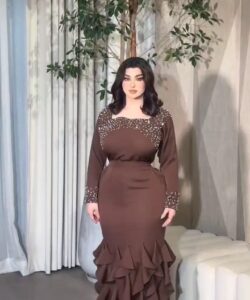 فساتين سهره لون بني