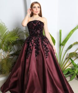 فساتين سهره لون نبيتى