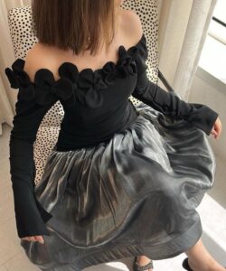 فساتين سهره لون اسود في رصاصي