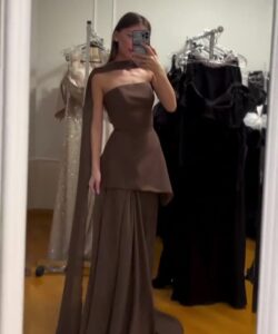 فساتين سهره لون بني