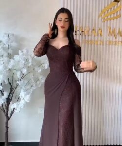 فساتين سهره لون بني