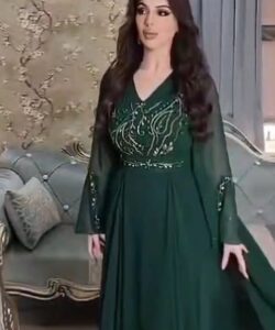 فساتين سهره لون زيتي