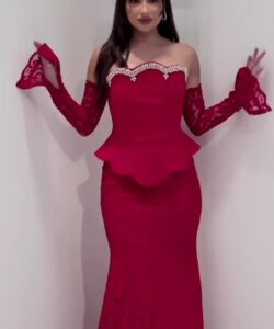 فساتين سهره لون احمر