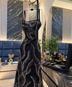 فساتين سهره لون اسود تل