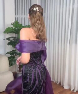 فساتين سهره لون بنفسجي