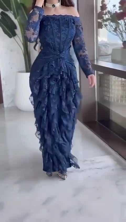 فساتين سهره لون كحلي - الصورة 3