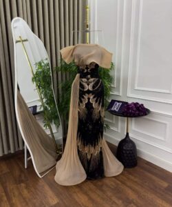 فساتين سهره لون كافيه