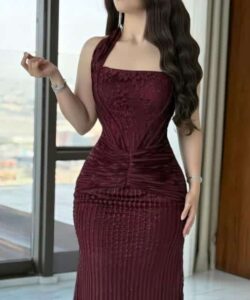 فساتين سهره لون نبيتى غامق