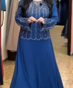 فساتين سهره لون أزرق أسود