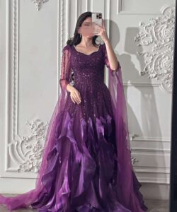 فساتين سهره لون بنفسجي