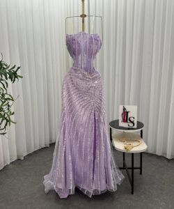 فستان سهره لون موف فاتح