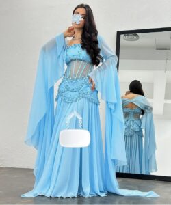 فستان سهره لون سماوي