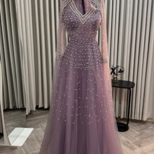 فستان سهره لون موف فاتح