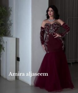 فستان سهره لون نبيتى