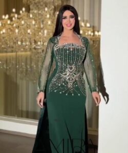 فستان سهره لون زيتي